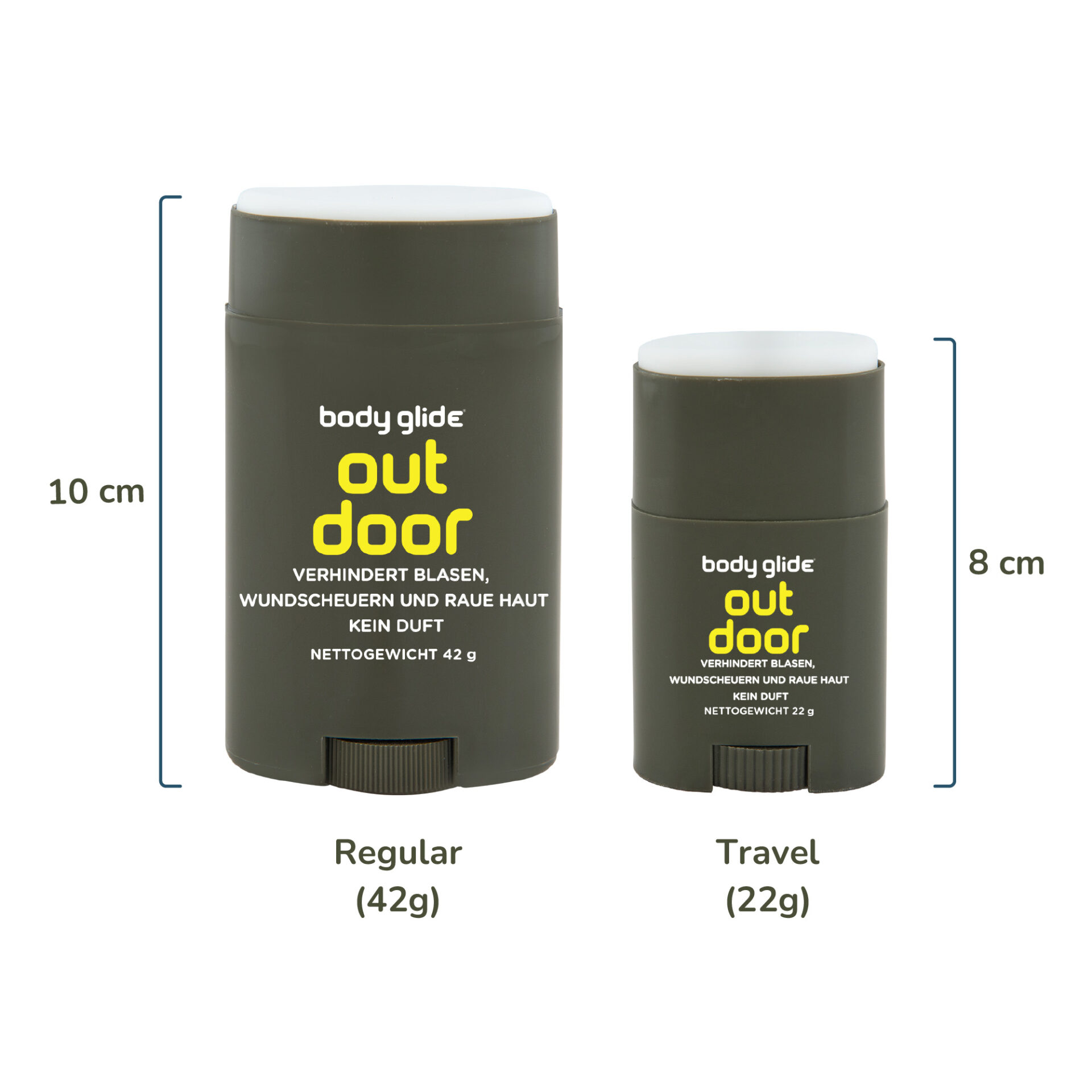 BODY GLIDE "Outdoor" Anti-Scheuer-Stick 42g und 22g gegen Wundreibung